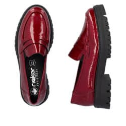 rieker-loafers-dame-rød-lak-47550-33-3