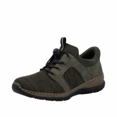 Rieker Ready 2 Go sneakers til dame i grøn med elastik foran og Memosoft indersål
