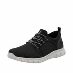 Rieker sneakers til herre i sort, med rieker soft sål og elastik foran