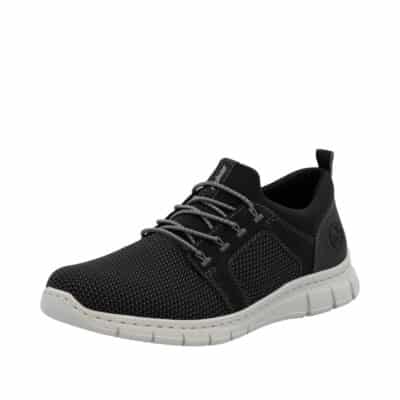 Rieker sneakers til herre i sort, med rieker soft sål og elastik foran