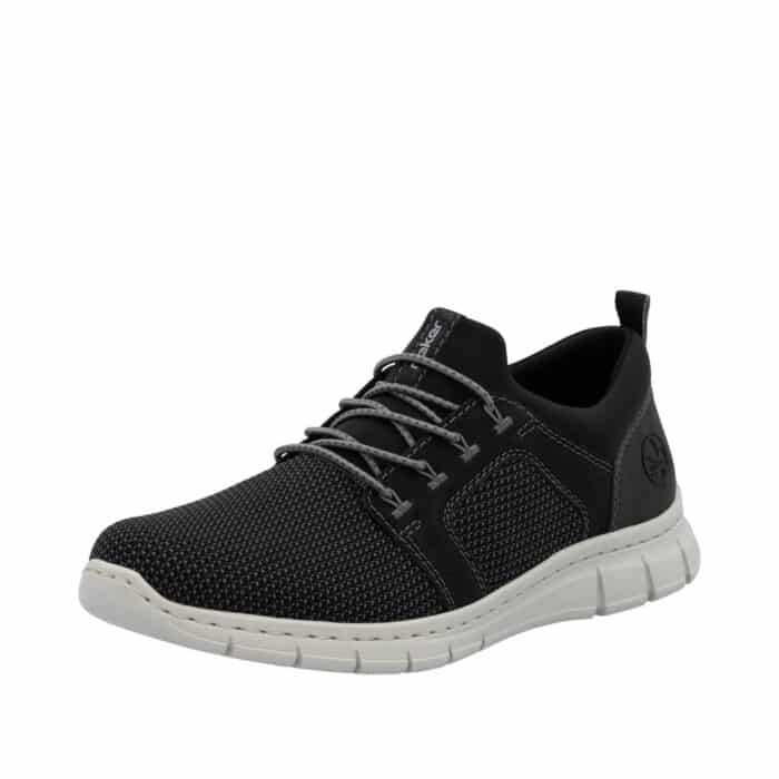 Rieker sneakers til herre i sort, med rieker soft sål og elastik foran