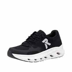 Rieker sneakers til herre i sort med rieker-soft indersål og elastik foran