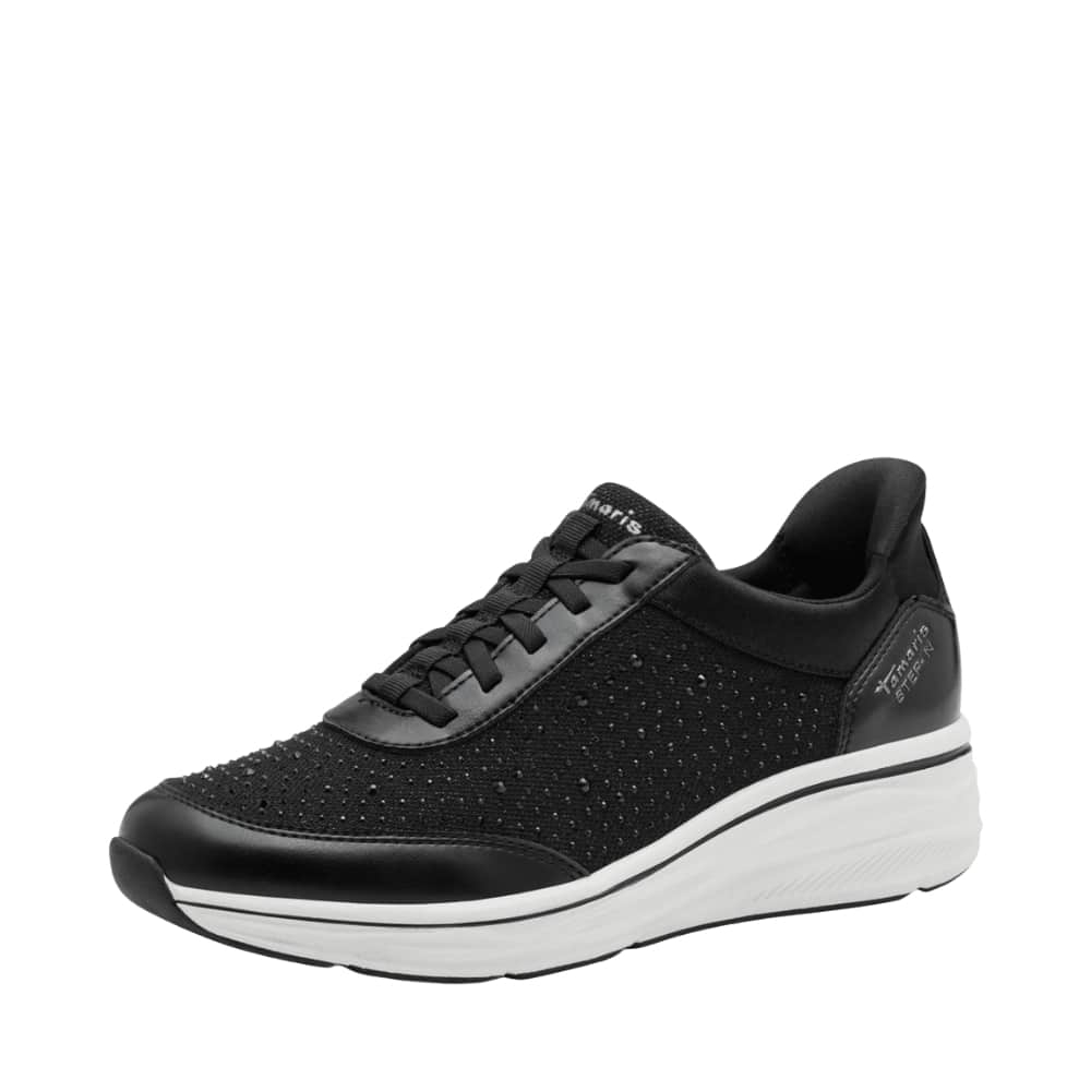 Spar: 20% - Tamaris Step-In Sneakers Dame - 41 - Sort - Model: 1-23779-45-001 - Fri fragt