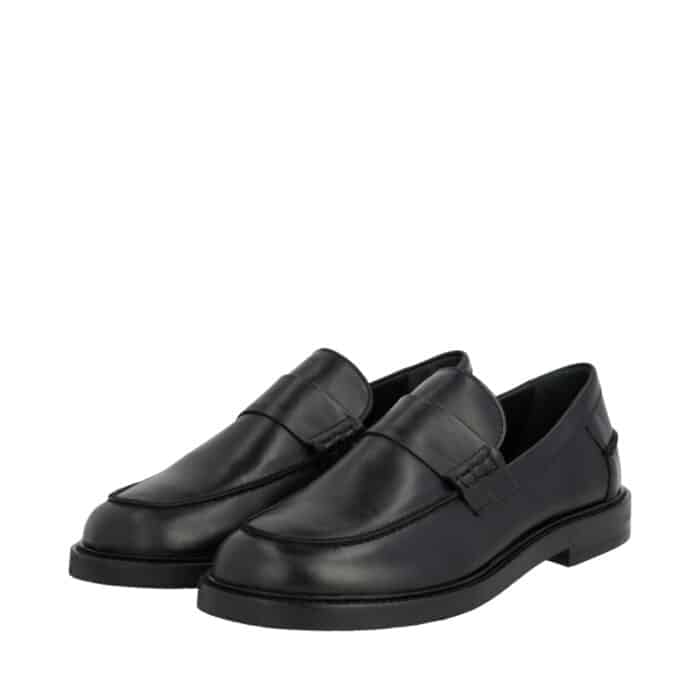 Angulus Penny loafers til dame i sort, lavet af 100% skind med gummisål