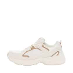 Duffy Pizzo Uno sneakers til dame i hvid med beige detaljer og snørebånd samt chunky ydersål