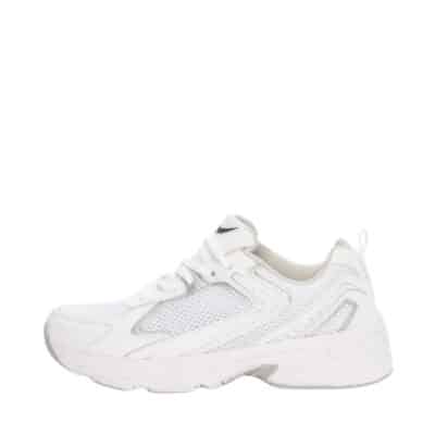 Duffy Pizzo Uno sneakers til dame i hvid med sølv detaljer og snørebånd samt chunky ydersål