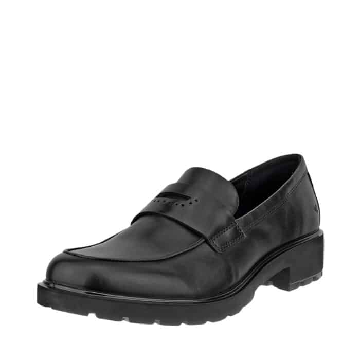 Ecco Metropole Vienna loafers til dame i brunt skind med udtagelige såler og chunky ydersål på ca 4 cm.
