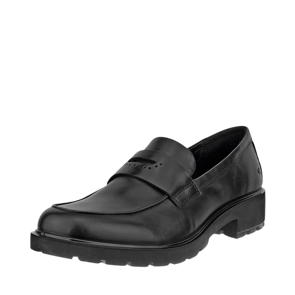 Ecco Metropole Vienna loafers til dame i brunt skind med udtagelige såler og chunky ydersål på ca 4 cm.