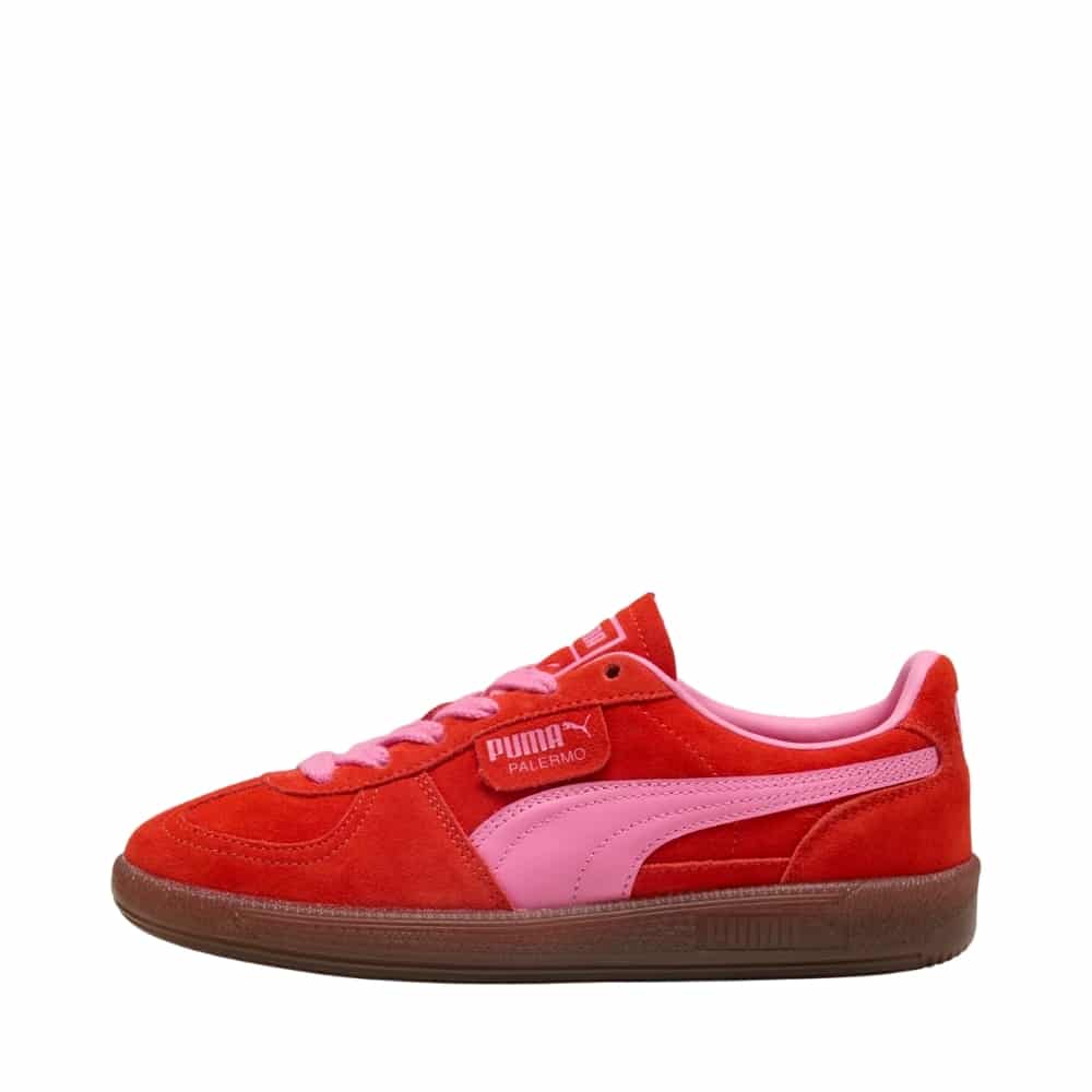 Puma Palermo sneakers til dame i rødt ruskind med lyserøde detaljer og udtagelig Ortholite indersål