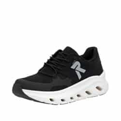 Rieker sneakers til dame i sort med elastik og udtagelig indersål samt ekstra bredde G