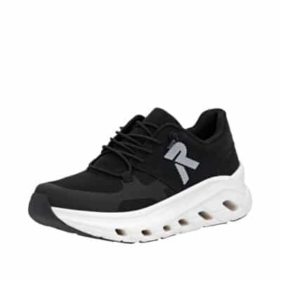 Rieker sneakers til dame i sort med elastik og udtagelig indersål samt ekstra bredde G