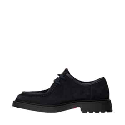 Tommy Hilfiger Comfort Moc Toe sko til herre i mørkeblå ruskind med snørebånd og blød indersål samt chunky ydersål