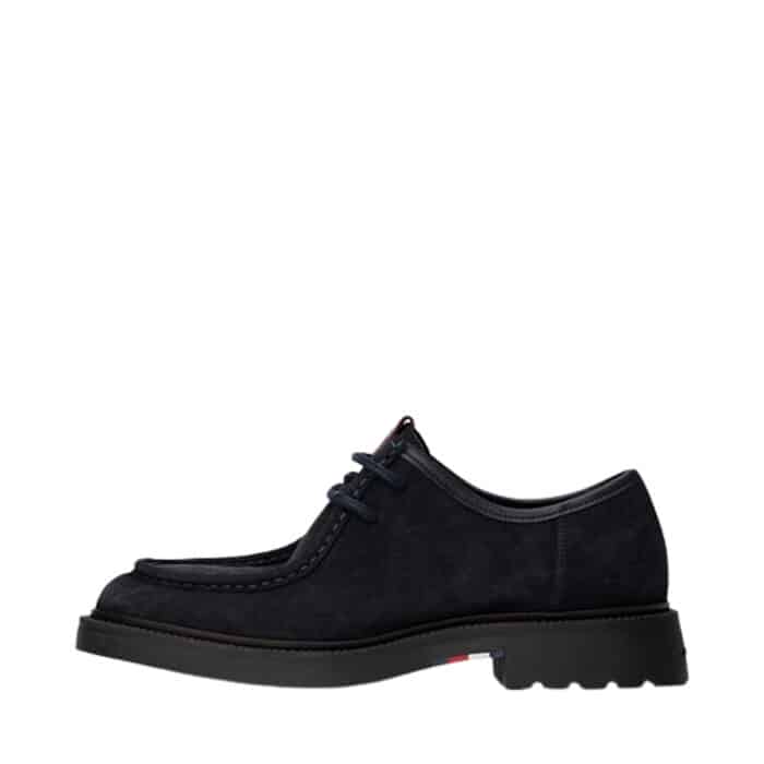 Tommy Hilfiger Comfort Moc Toe sko til herre i mørkeblå ruskind med snørebånd og blød indersål samt chunky ydersål