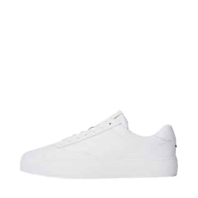 Tommy Hilfiger Premium Dress Cupsole sneakers til herre i hvid læder med snørebånd og udtagelig sål