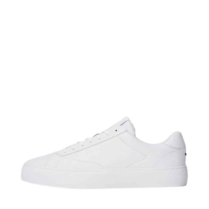 Tommy Hilfiger Premium Dress Cupsole sneakers til herre i hvid læder med snørebånd og udtagelig sål