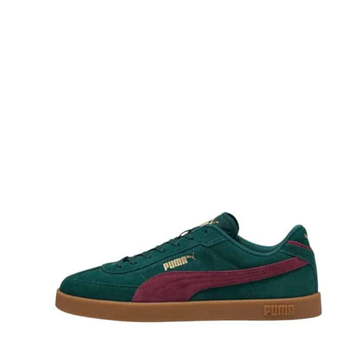 Puma Club II Era sneakers til dame i grøn ruskind med udtagelig SoftFoam+ indersål og snørebånd