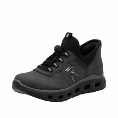 Rieker Ready 2 Go sneakers til dame i grå med justerbar elastik og memosoft sål