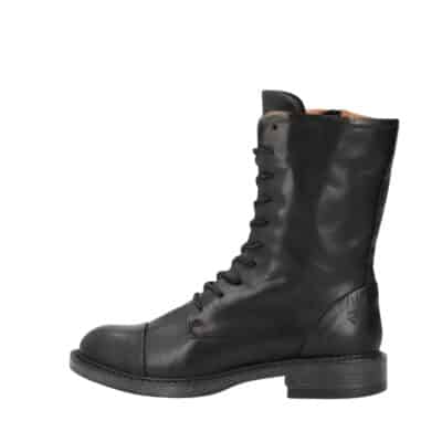 Shoedesign Copenhagen Jennifer støvle til dame i sort skind med snørebånd og lynlås samt lille hæl på 3 cm.