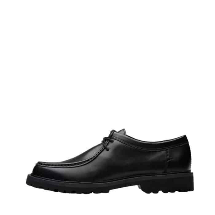 Clarks Berwick Seam sko til herre i sort skind med snørebånd og blød indersål samt let og fleksibel ydersål