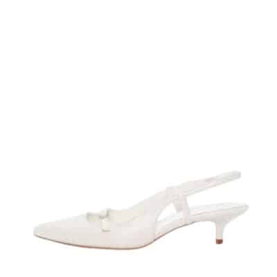 Duffy Pomezia Uno pumps til dame i hvid med spids snude og slingback hælrem samt stilethæl på 5 cm.