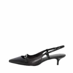Duffy Pomezia Uno pumps til dame i sort med spænde og slingback hælrem samt stilethæl på 5 cm.