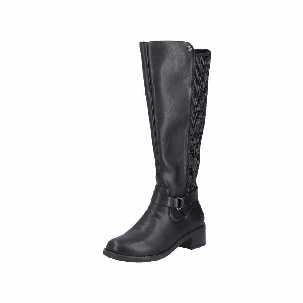 Spar: 20% - Rieker Lang Støvle Dame - 36 - Sort - Model: 75490-00 - Fri fragt