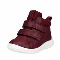 Ecco SP.1 Lite Infant støvle til børn i bordeaux med velcro og udtagelig sål samt Ecco Shock Point teknologi