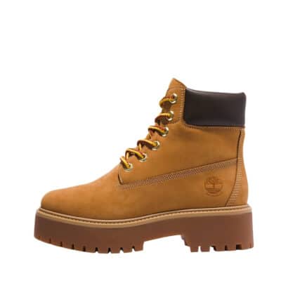 Timberland Stone Street støvle til dame i camelfarvet læder med vandtæt membran og udtagelig indersål samt plateausål