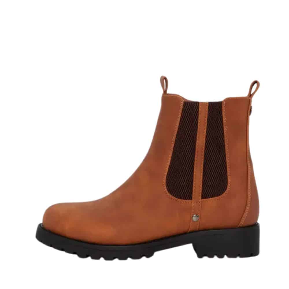 Duffy Placenza Tre støvle til dame i camel med varm foring og chunky ydersål samt funktionel lynlås