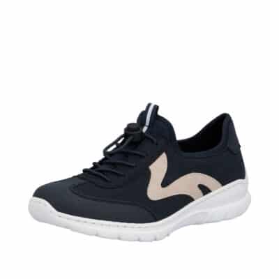 Rieker sneakers til dame i mørkeblå med elastik lukning samt Rieker Antistress