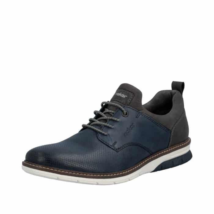 Rieker sneakers til herre i mørkeblå med skindoverdel og elastik samt skindsål og stødabsorbering