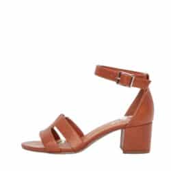 Duffy Rivello Diciotto sandal til dame i cognac med en blokhæl på 5,5 cm og et ankelspænde