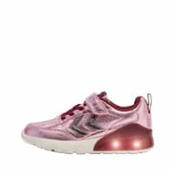 Hummel Daylight Glitter JR sneakers til børn i lyserød med glimmer detaljer og lys i hælen samt udtagelig sål