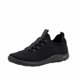 Remonte sneakers til dame i sort med udtagelig sål og elastik foran