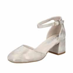 Rieker pumps til dame i metallic guld med spænde detalje samt blokhæl på 5,5 cm