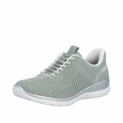 Rieker Ready 2 Go sneakers til dame i grøn med elastik foran samt en fast hælkappe