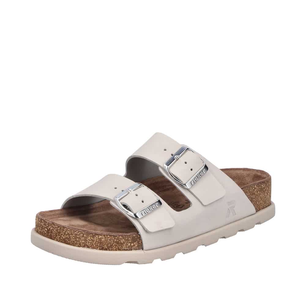 Rieker sandal til dame i beige skind med to justerbare spænder