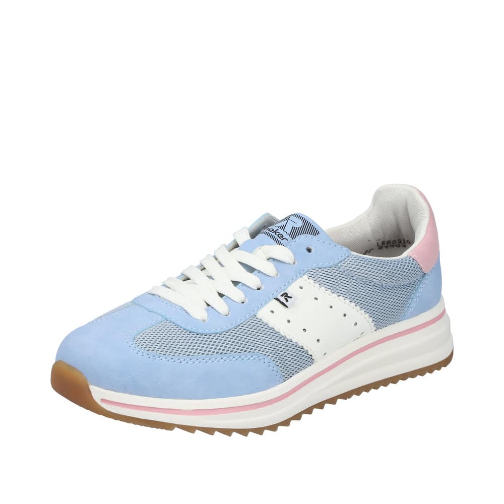 Rieker sneakers til dame i blå med udtagelig sål og ekstra bredde H samt snørebånd
