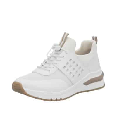 Rieker sneakers til dame i hvid med udtagelig sål og ekstra bredde H