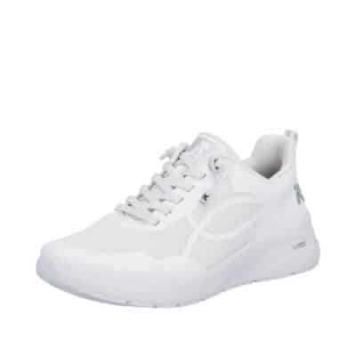 Rieker sneakers til dame i hvid med snørebånd og udtagelig Rieker-Soft sål samt Rieker-Light+ ydersål med stødabsorbering
