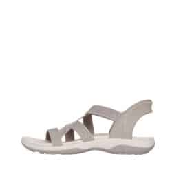 Skechers Slip-in Reggae Slim sandal til dame i biege med 100% veganske materialer og Maskinvaskbar ved maks. 30 grader