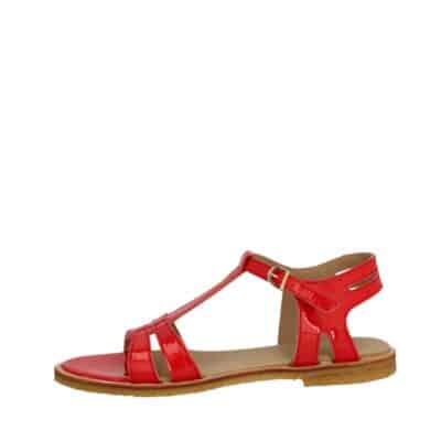 Angulus sandal til dame i rød med skindoverdel og justerbar spænde samt skindsål