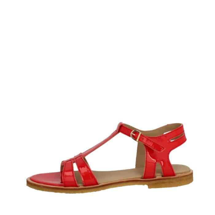 Angulus sandal til dame i rød med skindoverdel og justerbar spænde samt skindsål