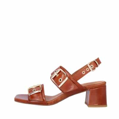 Billi Bi sandal til dame i brun med justerbare spænder og en glat skindoverdel