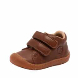 Bisgaard Hale V sko til børn i brun med skindoverdel samt velcro