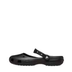 Crocs ballerinasko til dame i sort med praktisk rem og huller der giver øget åndbarhed