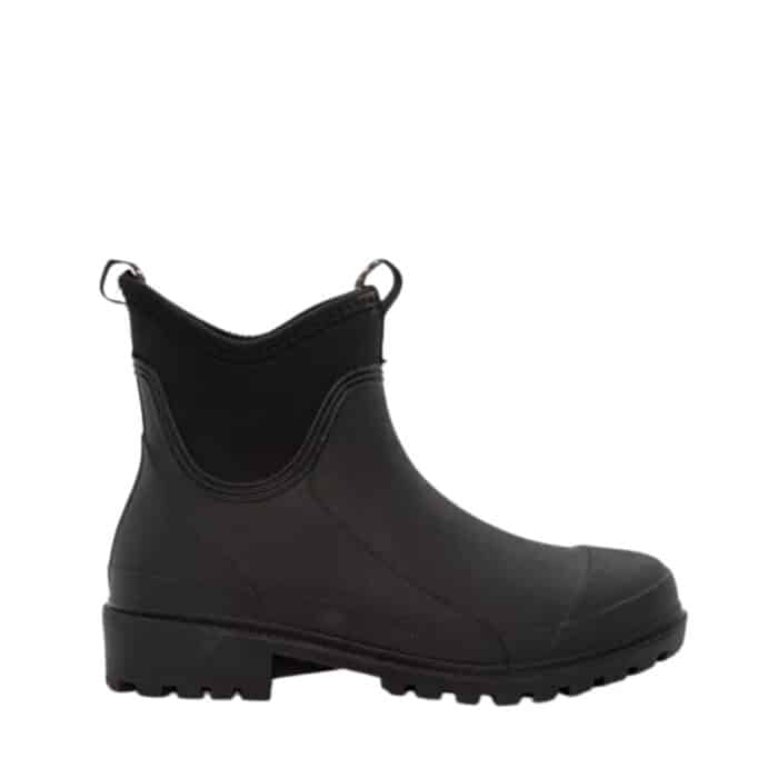 Duffy gummistøvle i sort med neoprenkant og logostropper foran og bagpå