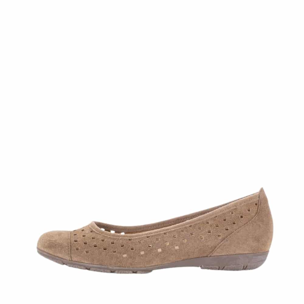 Gabor Ballerinasko Dame - 43 - Beige - Model: Tekst - Fri fragt