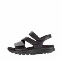 Gabor Rollingsoft sandal til dame i sort med skindoverdel samt 3 justerbare vlecroremme og øget svangstøtte