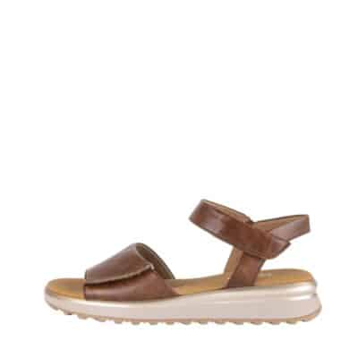 Gabor sandal til dame i brun med 2 velcroremme og komfortabel sål.